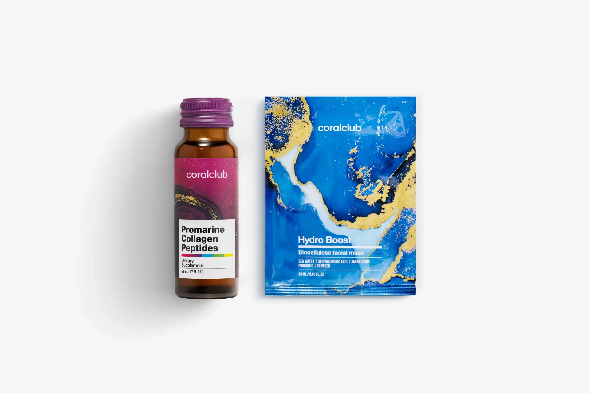 In & Out Mini Set Promarine Collagen Peptides (1 vial) + Hydro Boost Facial Mask (1 pcs.)